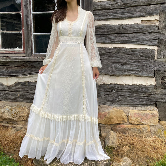 1970s Gunne Sax Maxi Dress | S
