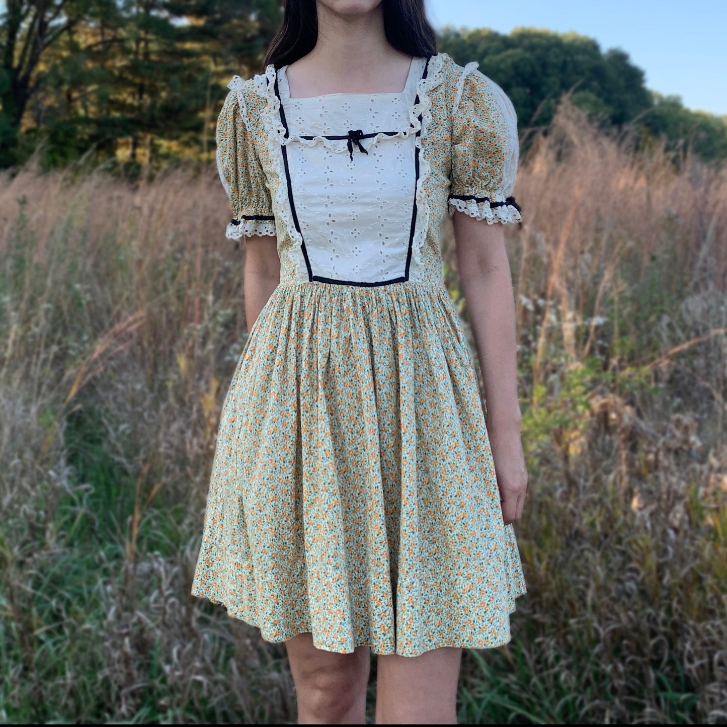 Vintage Peasant Dress | S