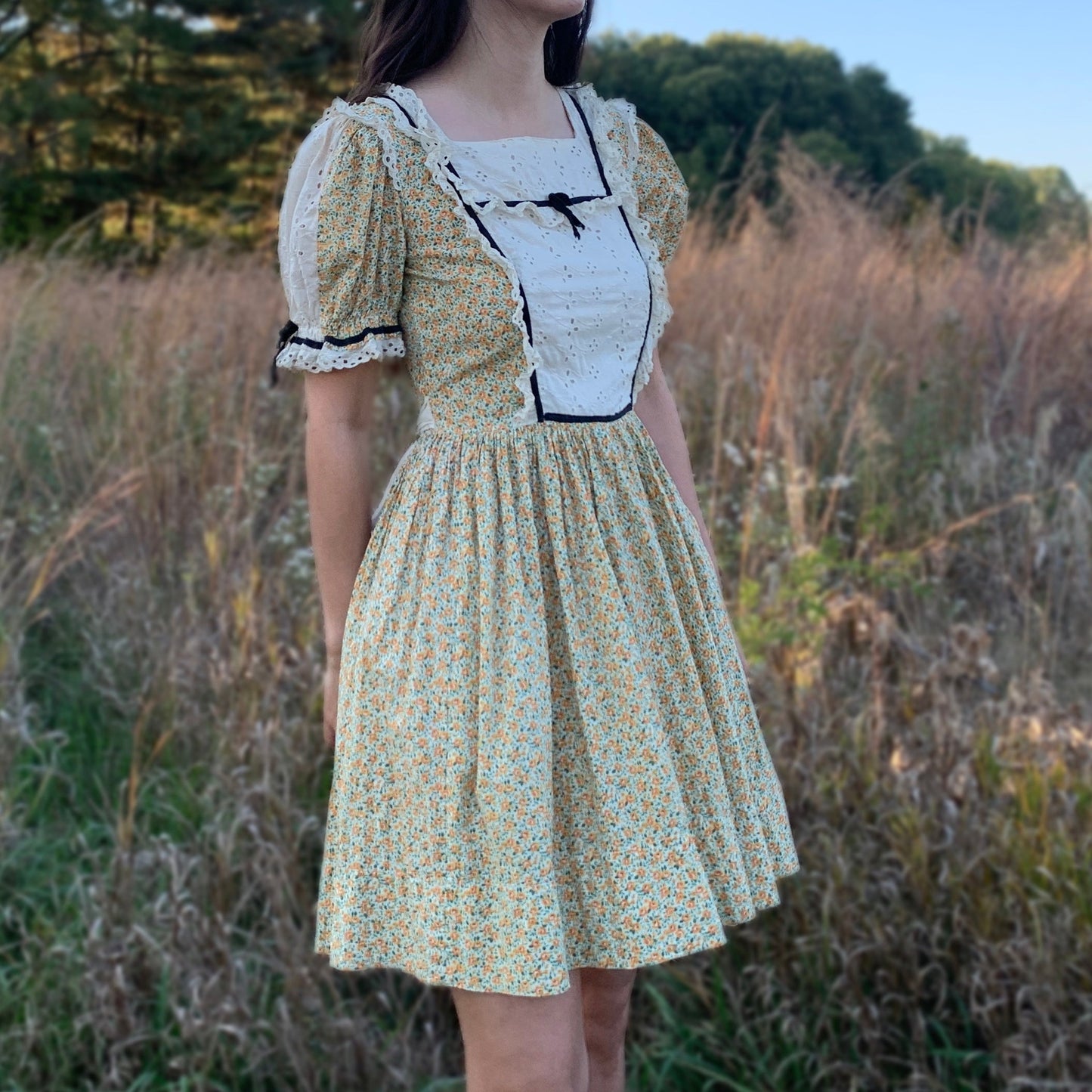 Vintage Peasant Dress | S