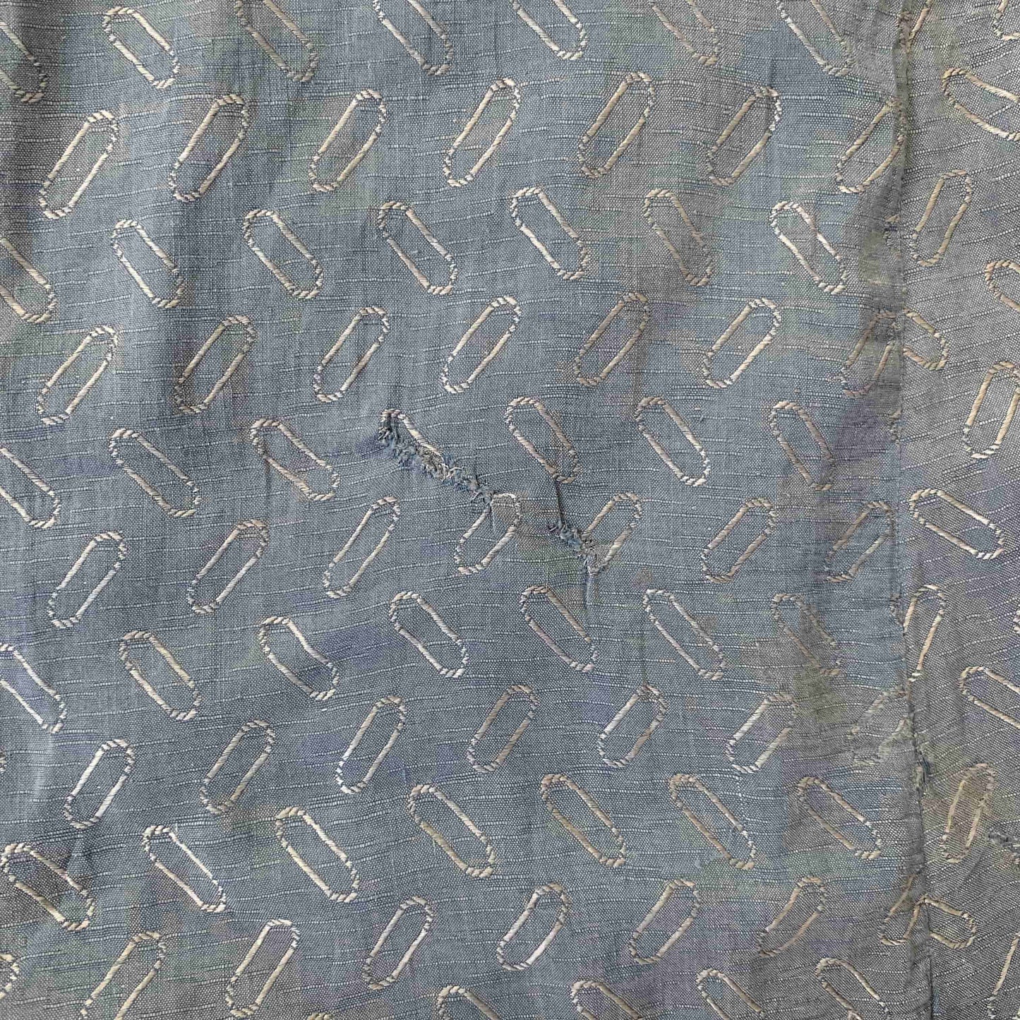 close up of blue skirt fabric