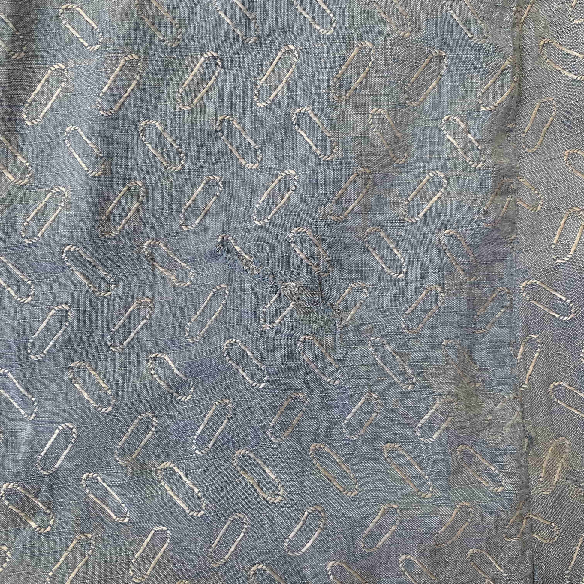 close up of blue skirt fabric