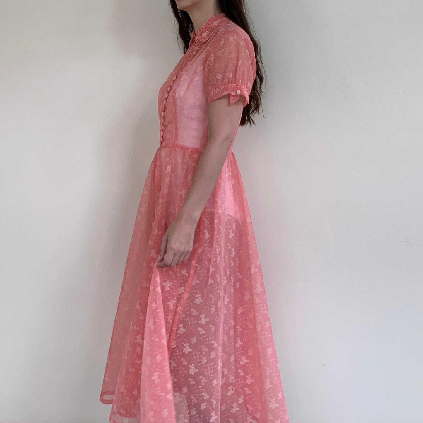 1950s Vintage Pink Dress | S