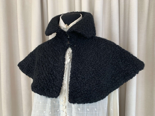 Black Victorian capelet from the 1890s