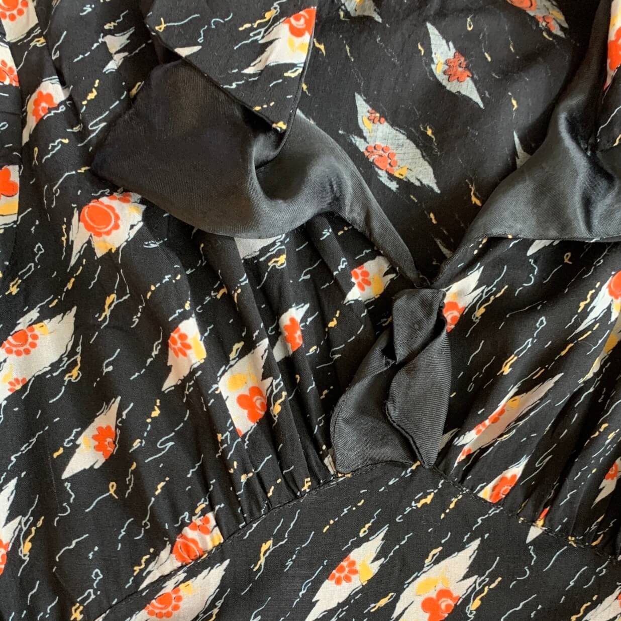 detail of novelty print vintage cotton