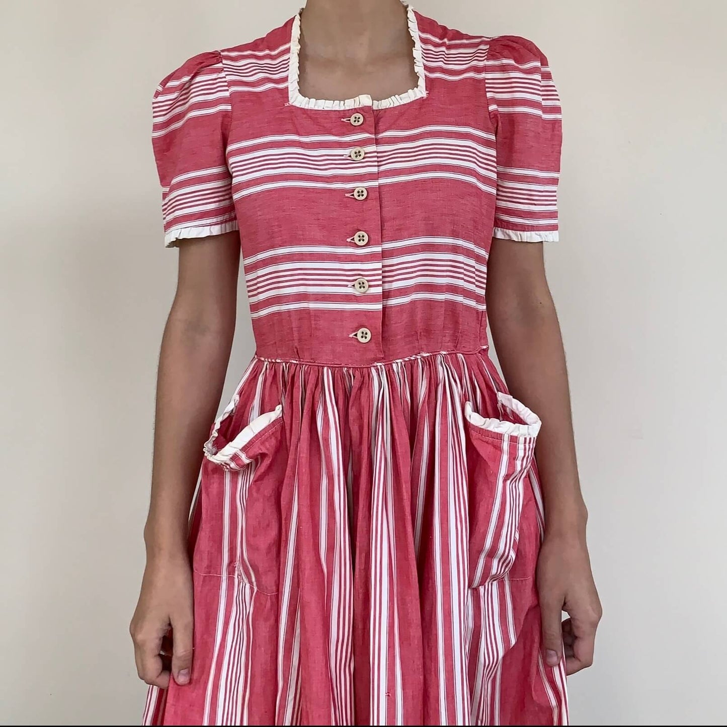 additional view of the vintage pink dress
