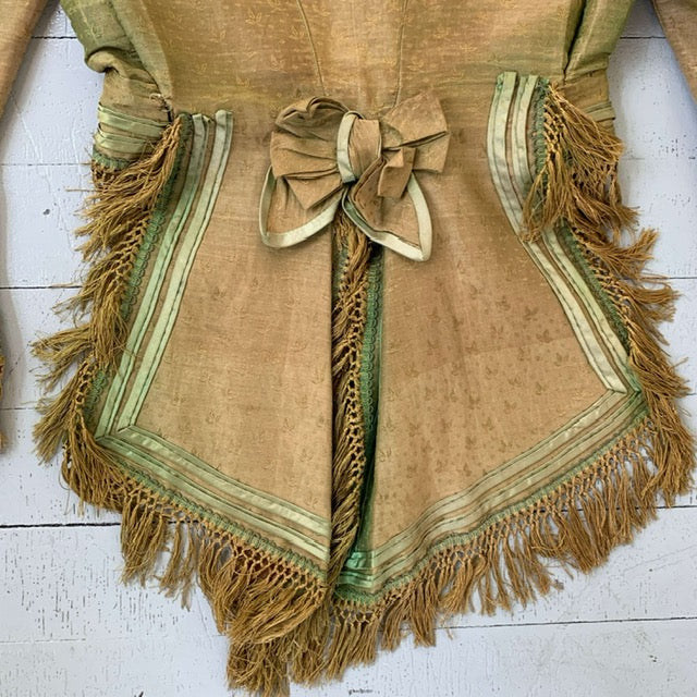 detail of back bow on the antique basque bodice