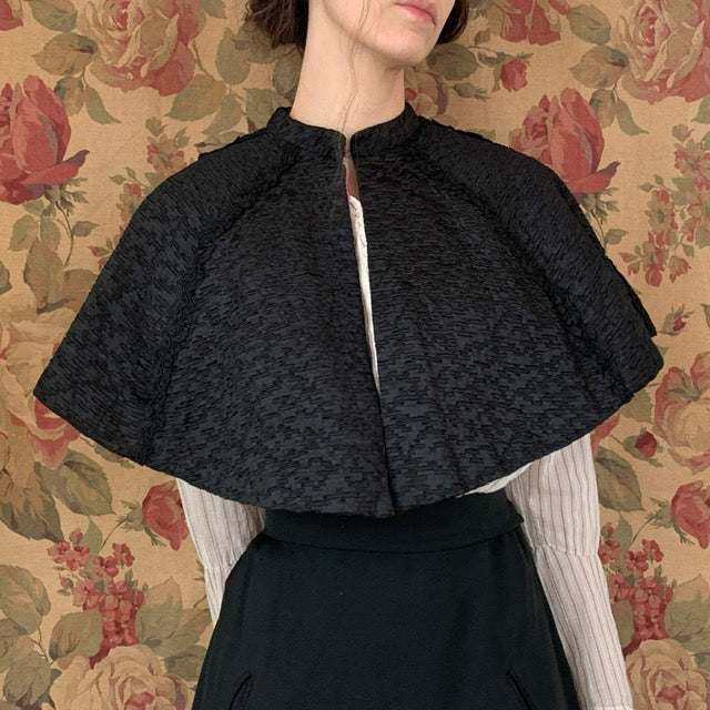 Victorian black capelet front view