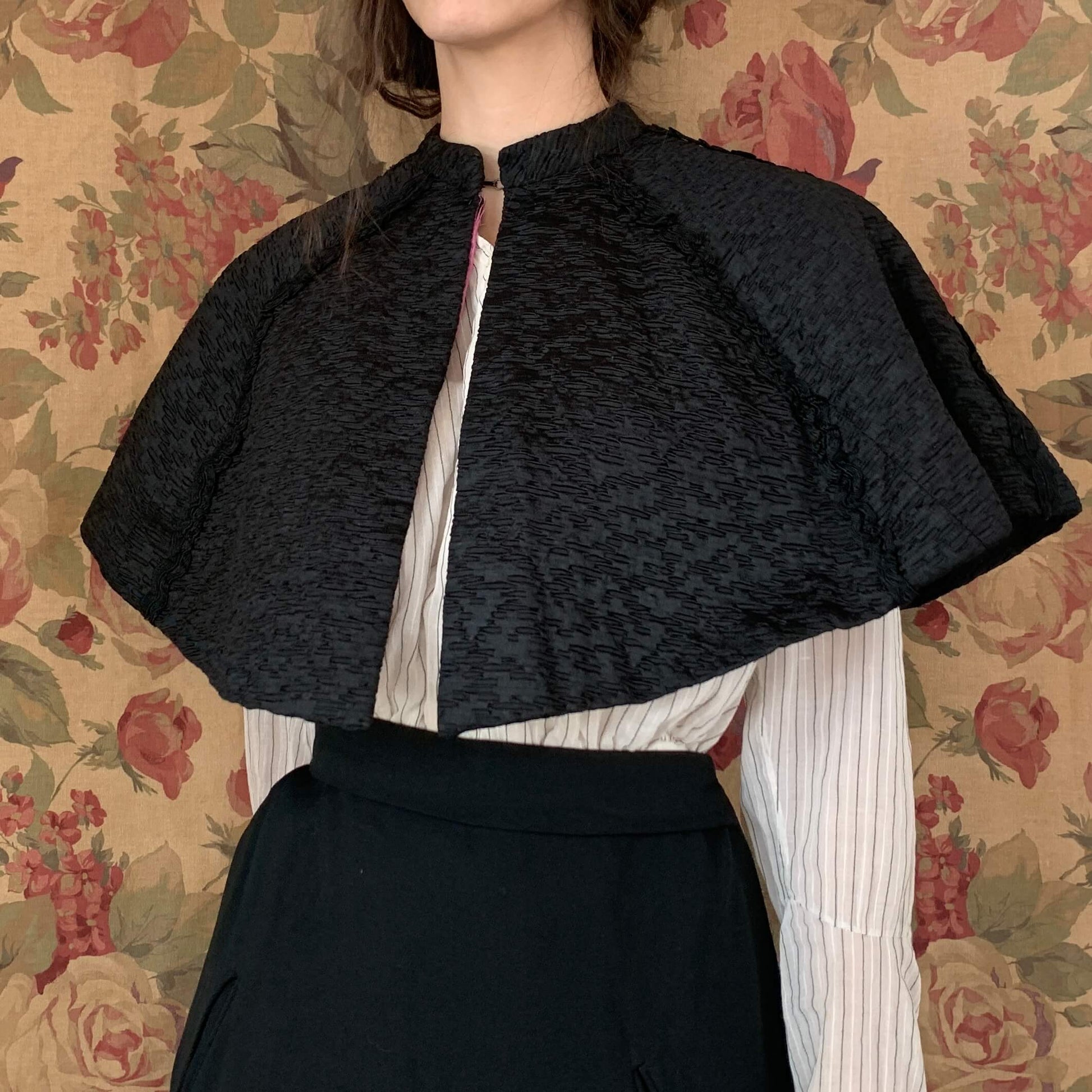 Black Victorian shoulder cape