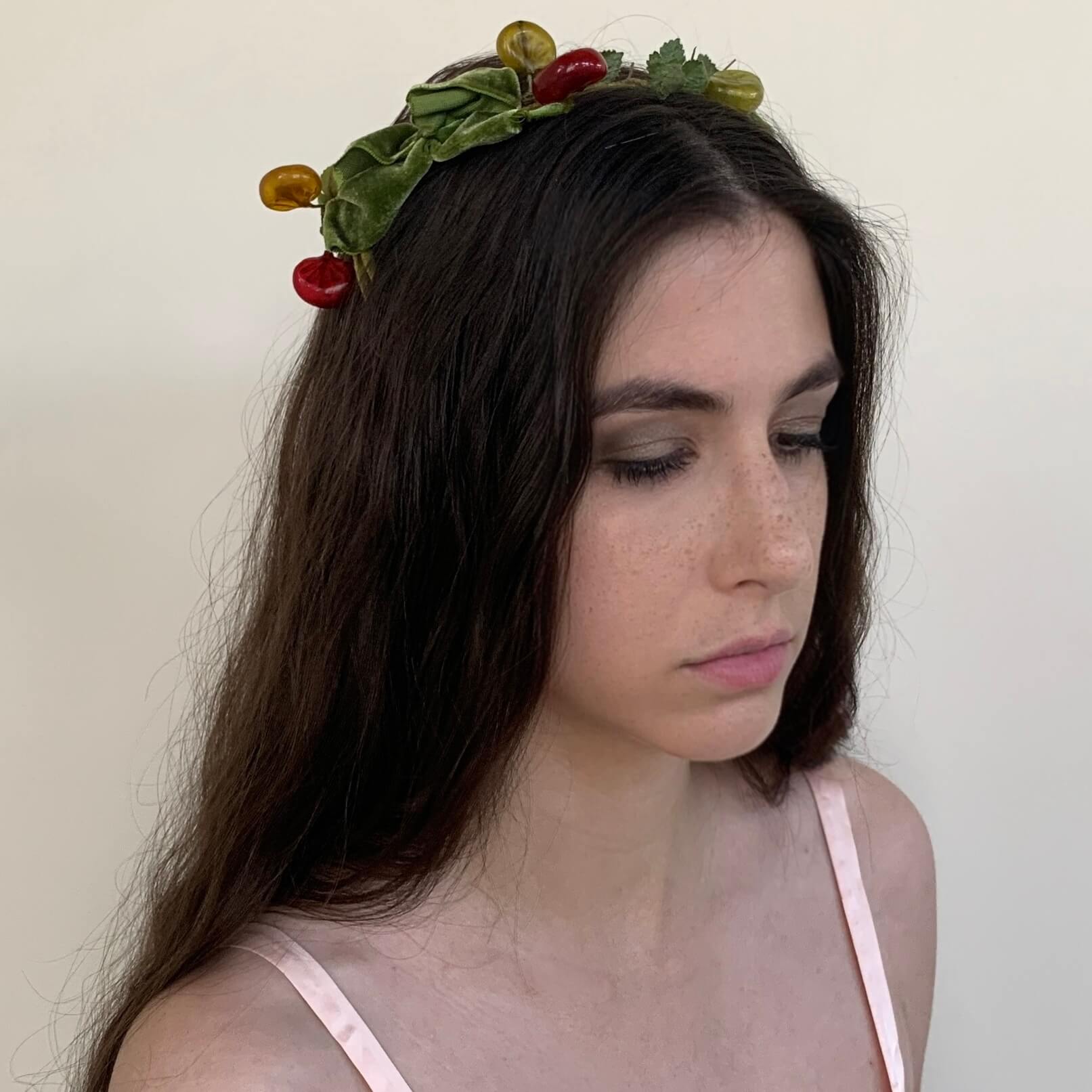 additional view of the vintage flower crown