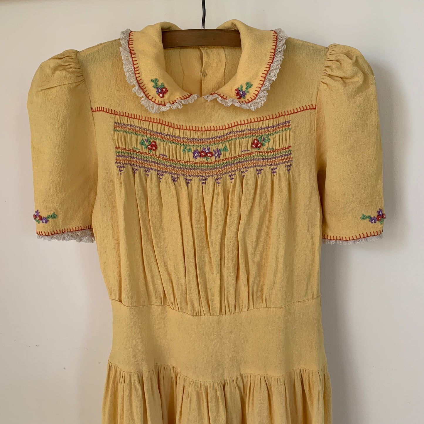 1930s Vintage Yellow Dress | XS